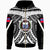 Samoa Zip up Hoodie Tooth Shaped Necklace White Unisex White - Polynesian Pride