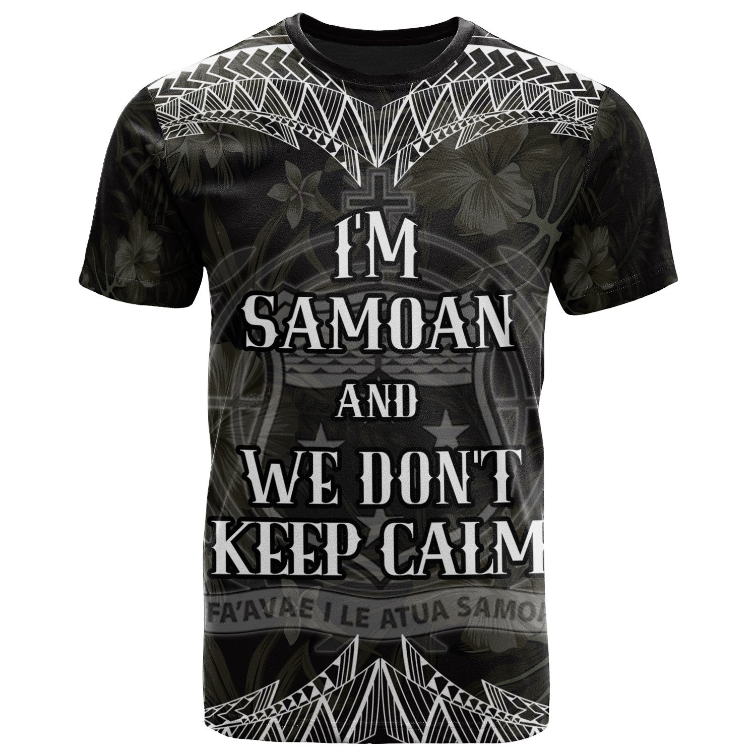 Samoa T Shirt Keep Calm Style White Patterns Unisex Art - Polynesian Pride