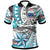 Samoa Polo Shirt Flower and Flow Unisex Blue - Polynesian Pride