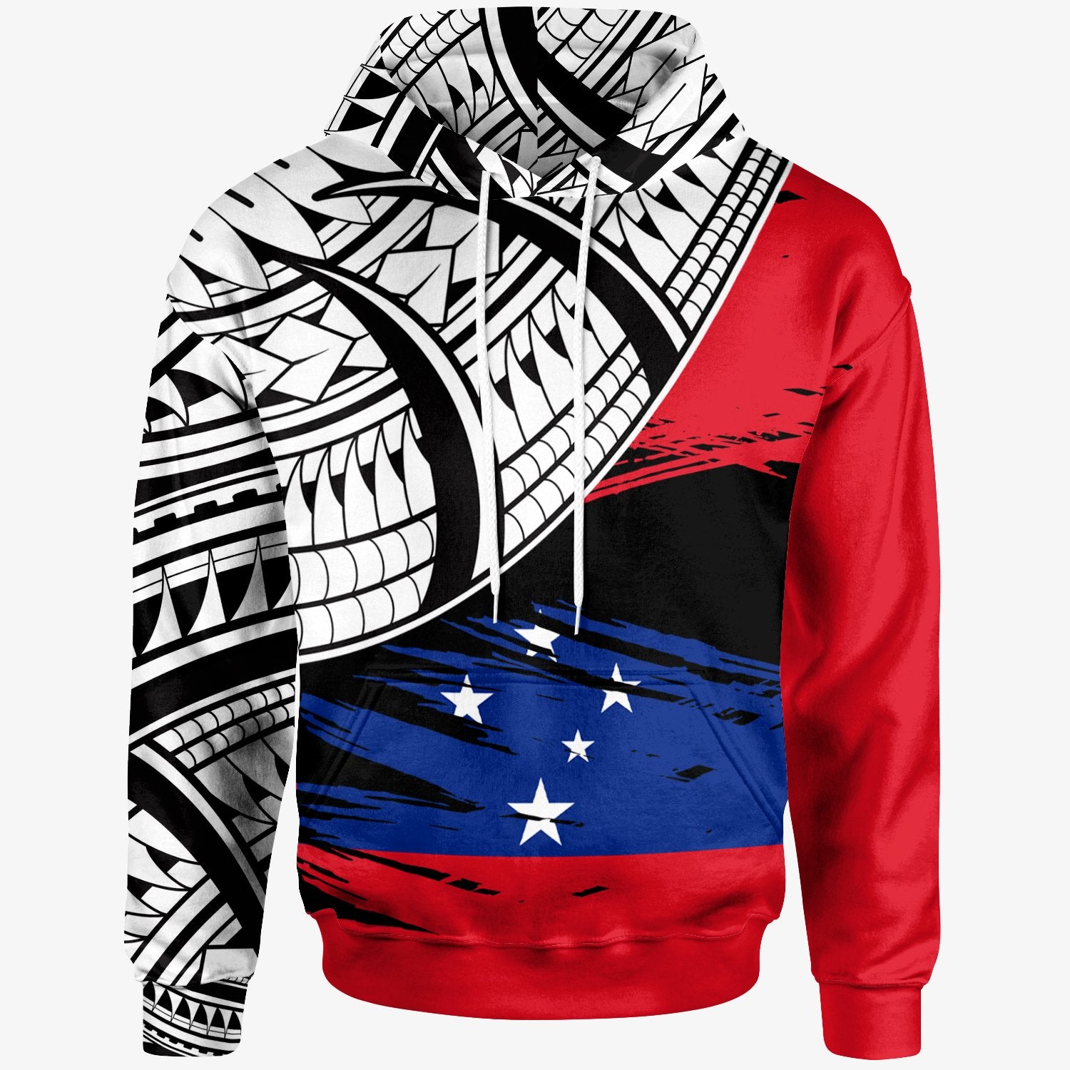 Samoa Custom Hoodie Samoa Flag Style With Claw Pattern Unisex Red - Polynesian Pride