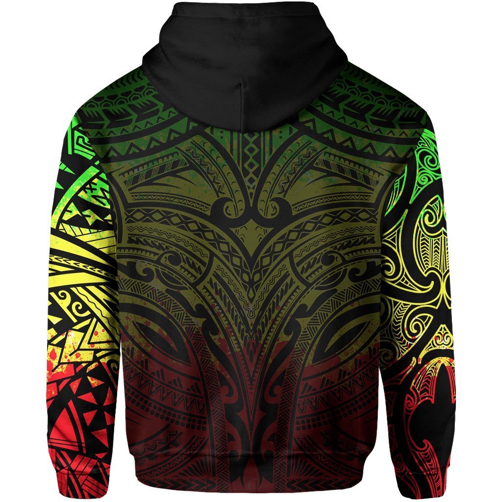 New Zealand Zip Hoodie, Maori Polynesian Tattoo Reggage - Polynesian Pride