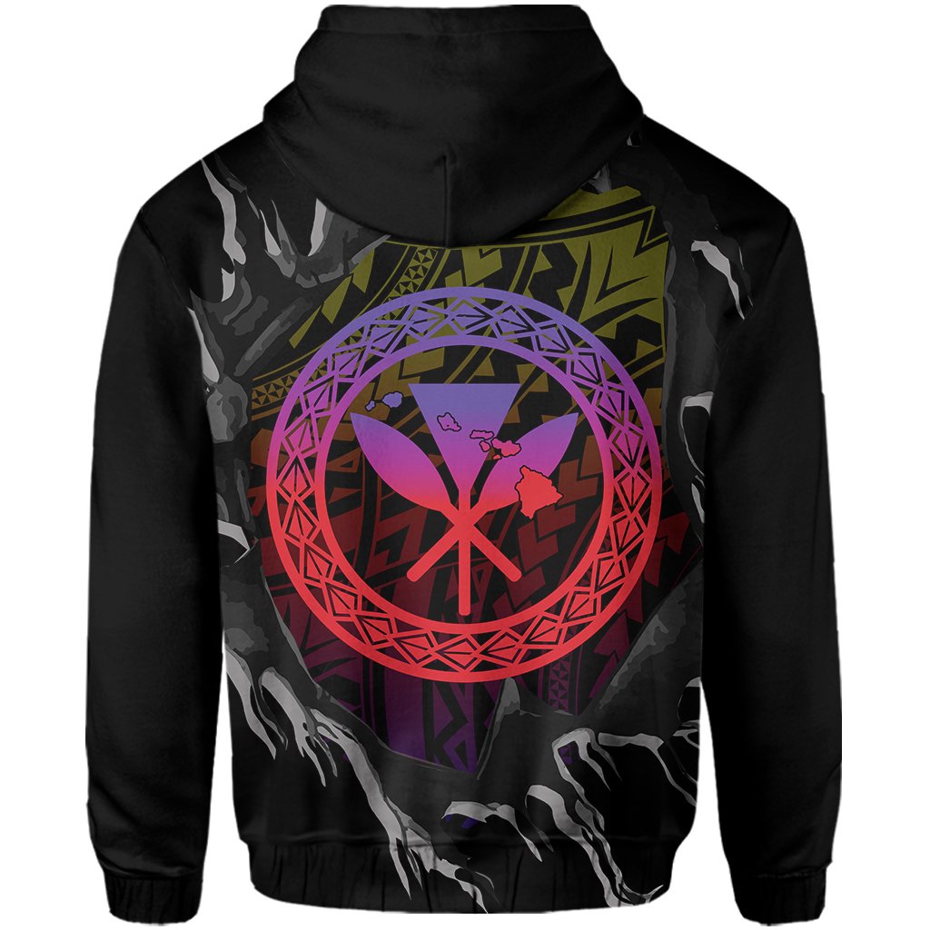 Polynesian Warrior Hula Girl Kanaka Hawaii Zip Hoodie - Polynesian Pride