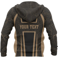 Hawaiian Kanaka Maoli Zip up Hoodie Sport Style Gold Version - Polynesian Pride