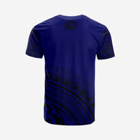 American Samoa All Over T Shirt American Samoan Coat of Arms Polynesian Tribal Blue Version - Polynesian Pride