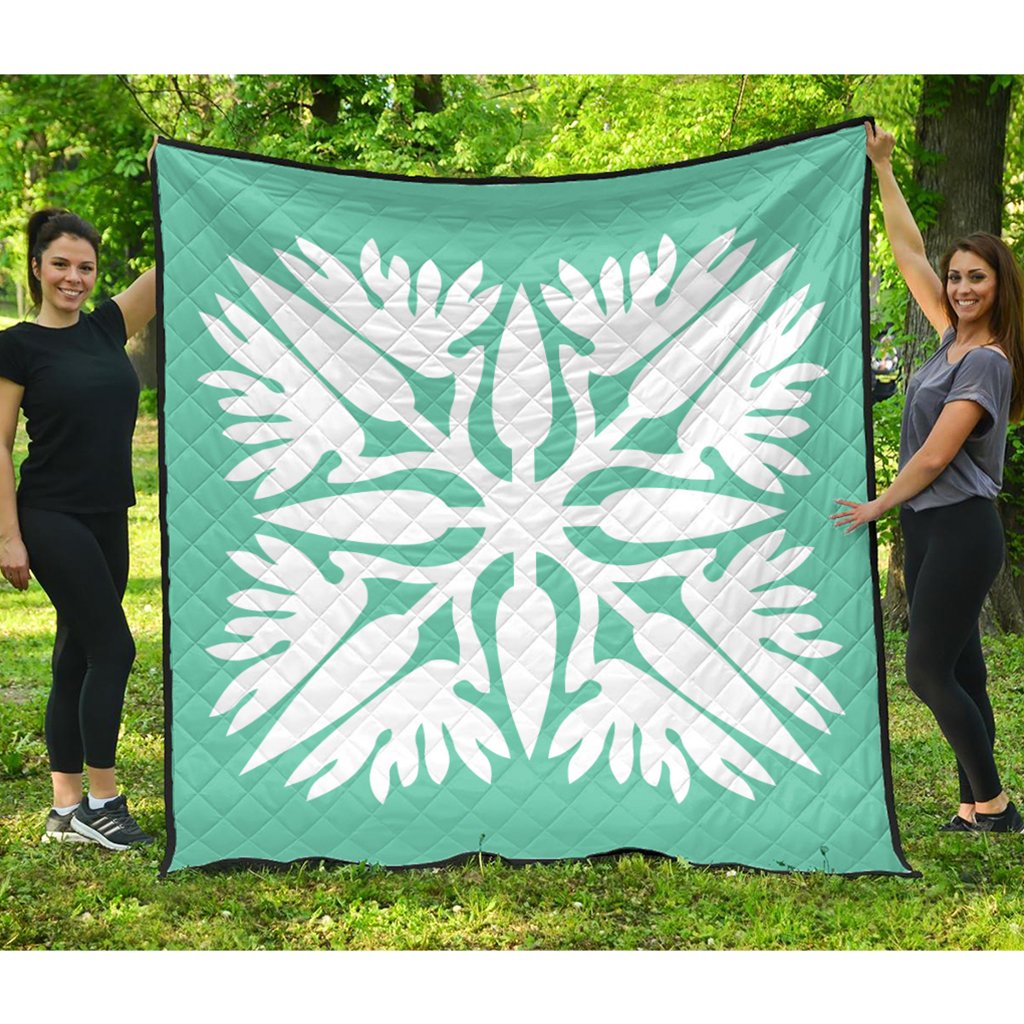 Hawaiian Royal Pattern Premium Quilt - Seafoarm - A3 Style - AH Seafoarm - Polynesian Pride