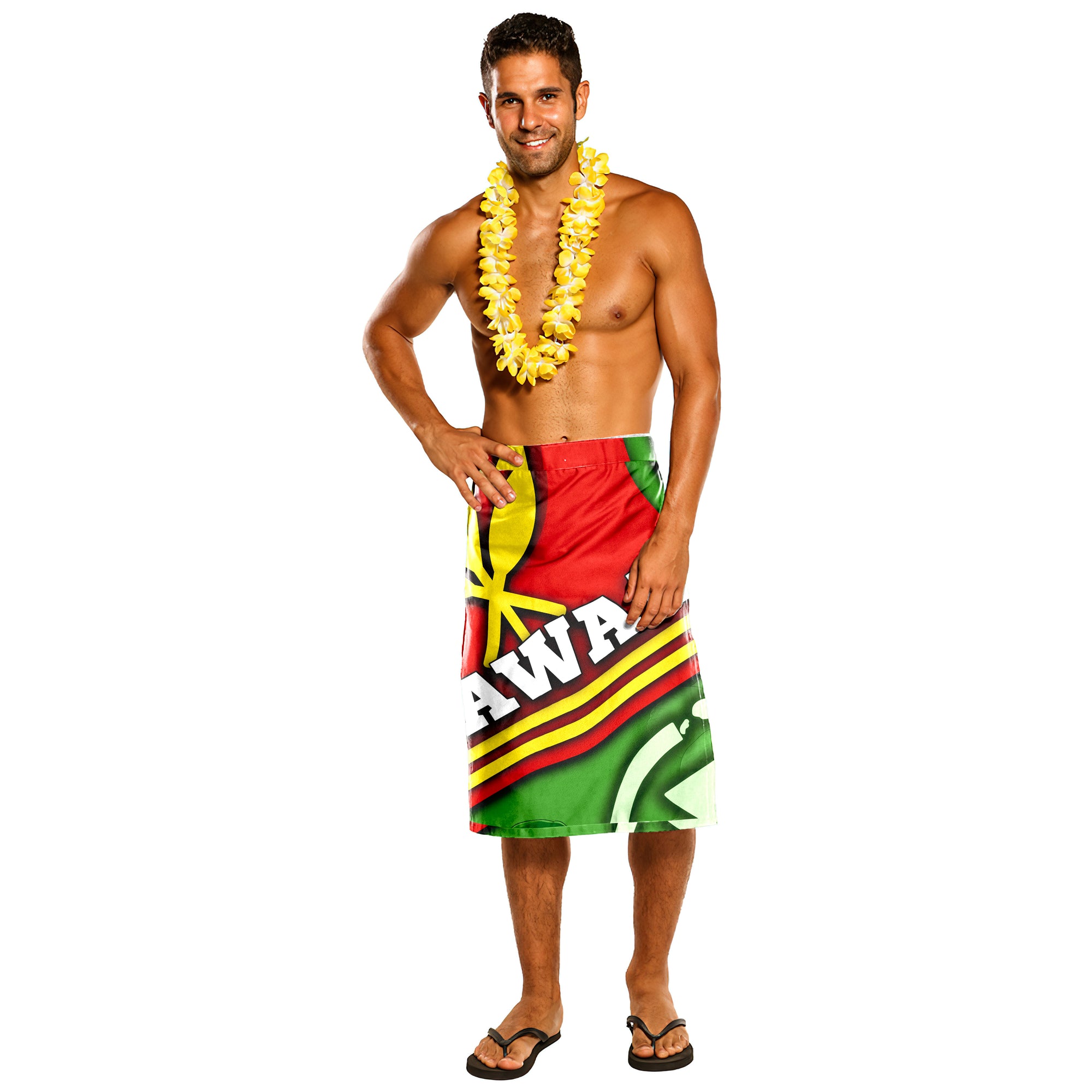 Hawaii Polynesian Lavalava - Hawaii Seal Hibiscus Polynesian One Size Red - Polynesian Pride