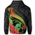 Hawaii Shark Hibiscus Polynesian Hoodie Zip Grey Morti Style - Polynesian Pride