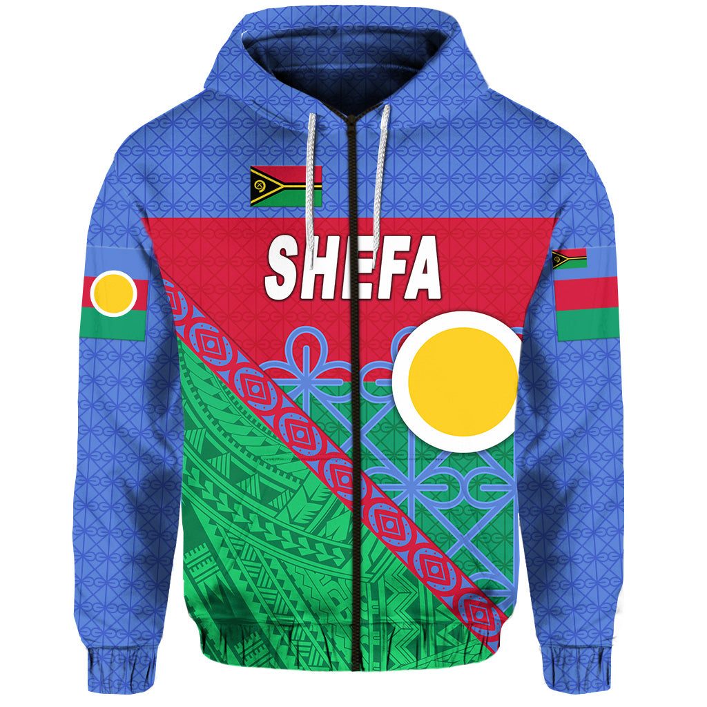 Shefa Province Zip Hoodie Vanuatu Pattern Unique Style LT8 - Polynesian Pride