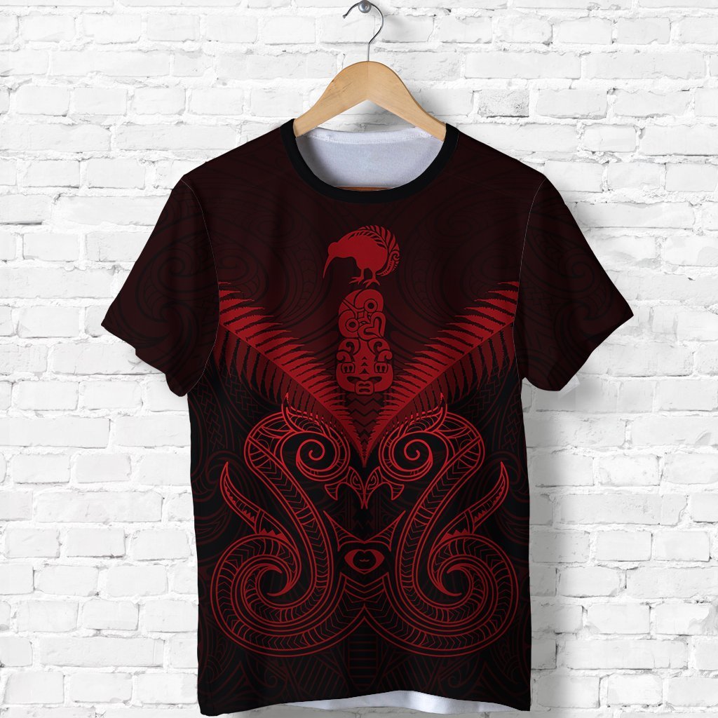 Maori Manaia New Zealand T Shirt Red Unisex Black - Polynesian Pride