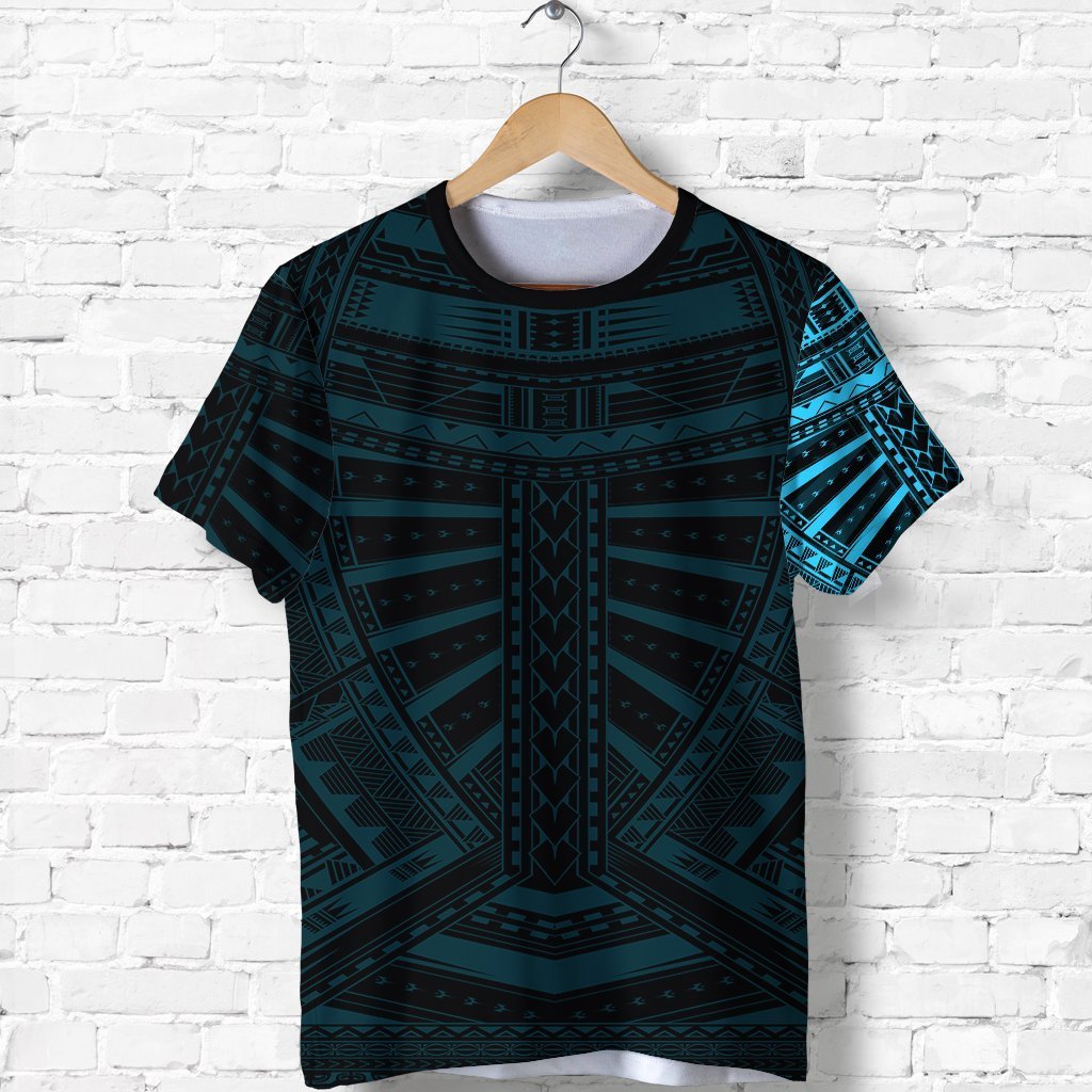 New Zealand Shirt, Maori Samoan Polynesian Tattoo T Shirt Blue Unisex Black - Polynesian Pride