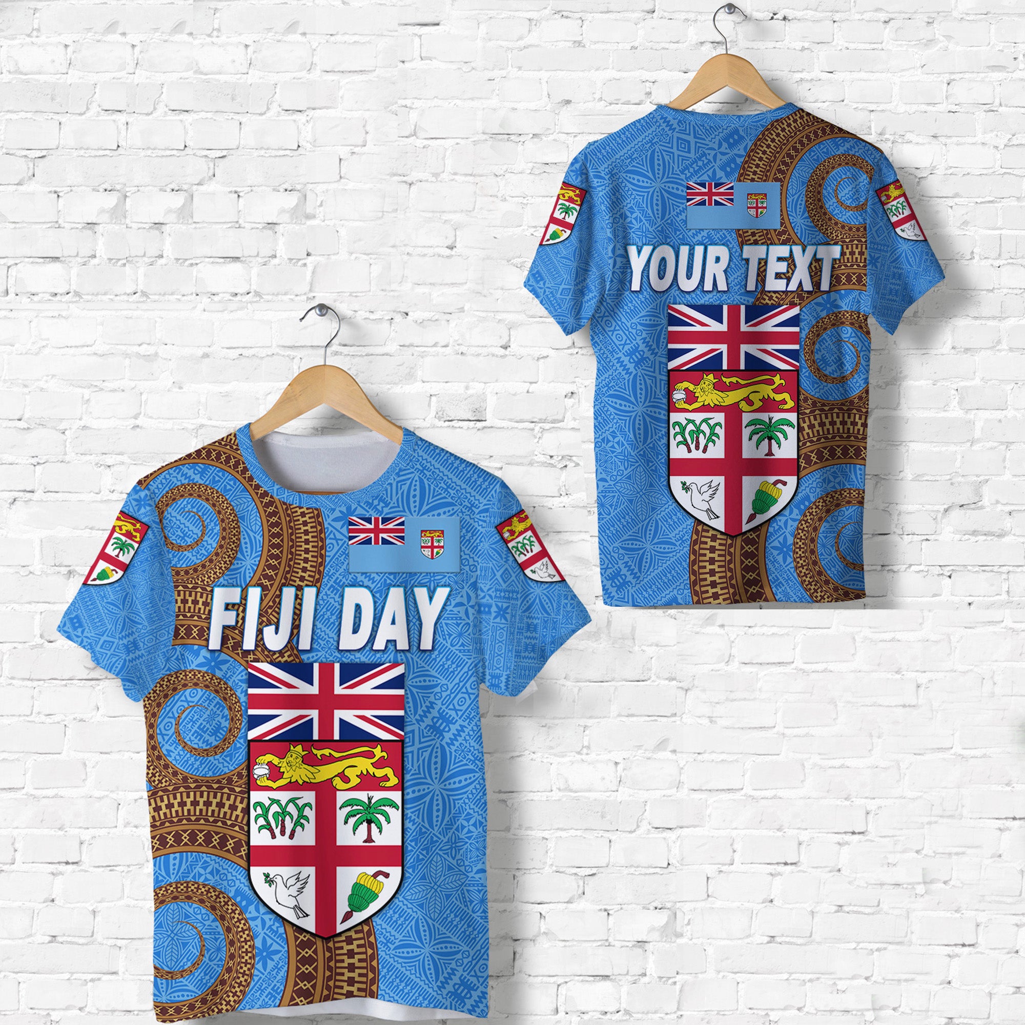 Custom Fiji Day T Shirt Independence Anniversary Simple Style LT8 Unisex Blue - Polynesian Pride