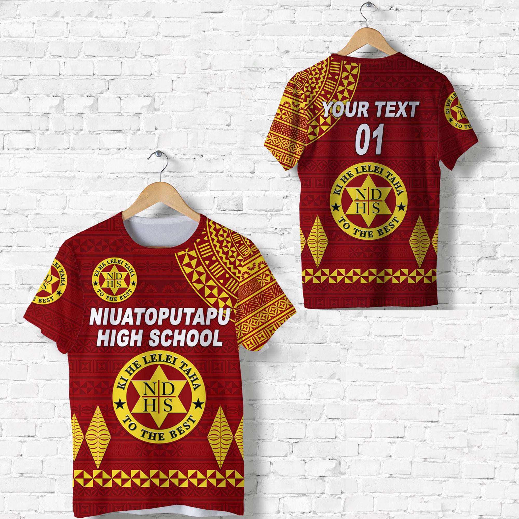 Custom Tonga Niuatoputapu High School T Shirt Simple Style, Custom Text and Number LT8 Unisex Maroon - Polynesian Pride