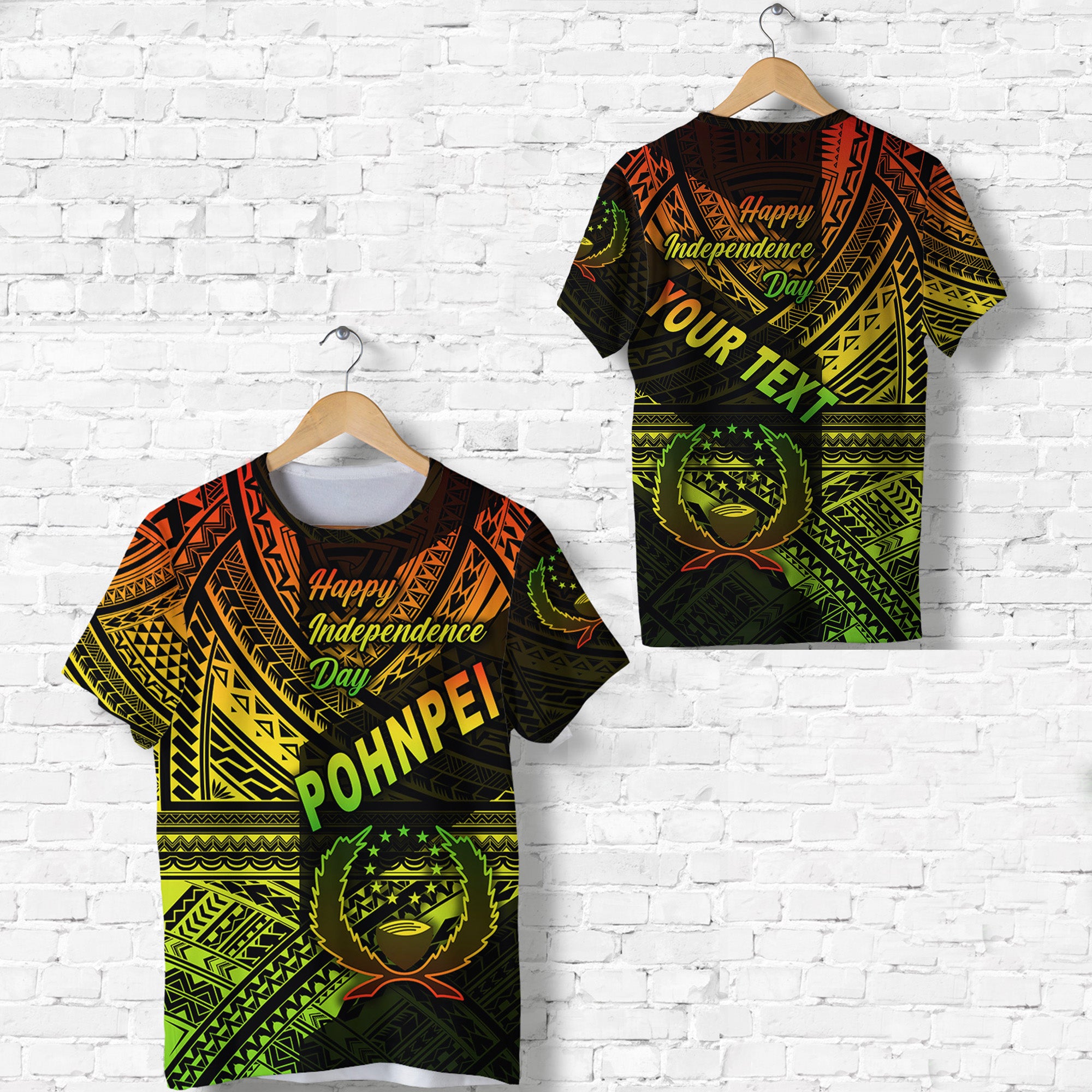 Custom FSM Pohnpei T Shirt Happy Independence Day Original Vibes Reggae LT8 Unisex Reggae - Polynesian Pride