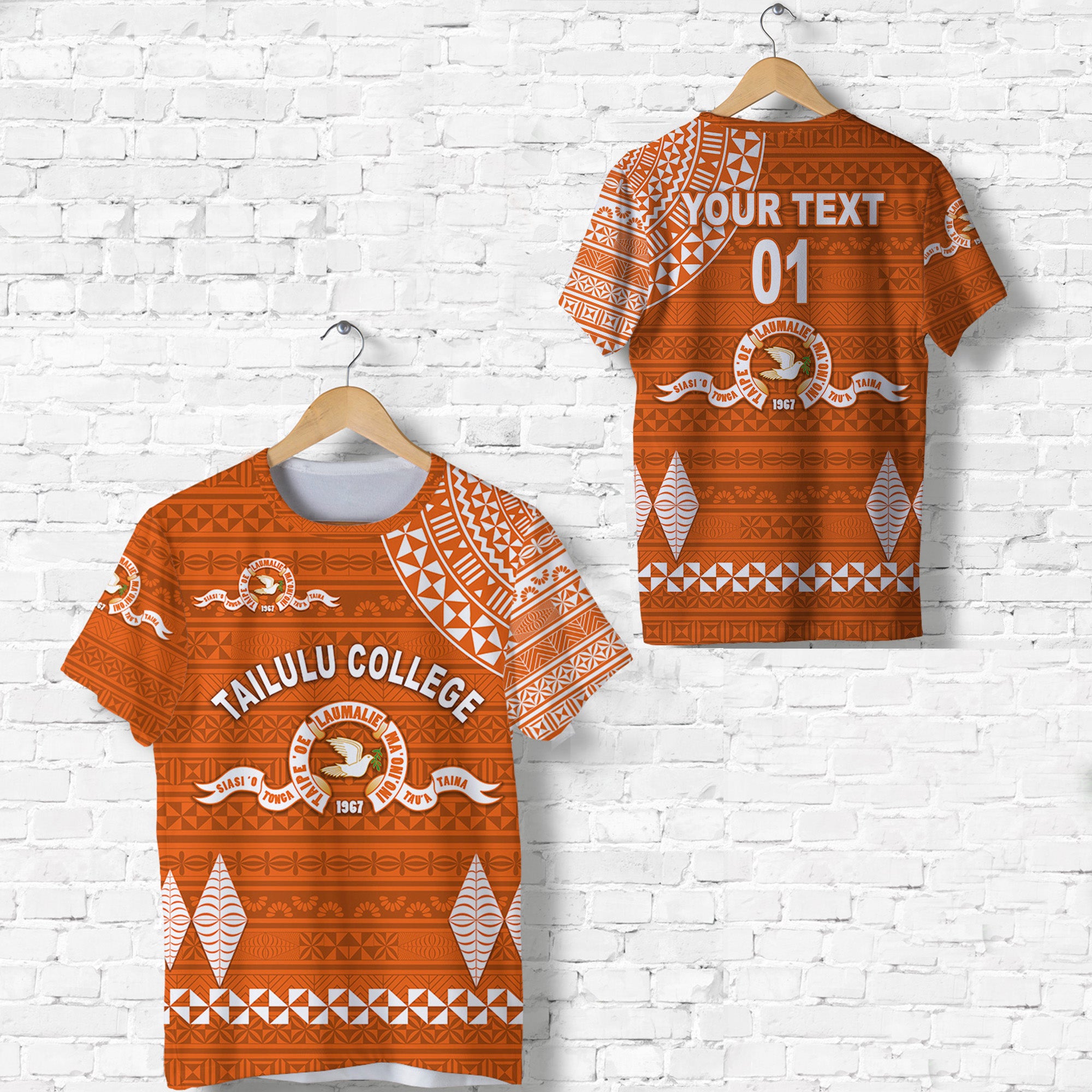 Custom Tonga Tailulu College T Shirt Simple Style LT8 Unisex Orange - Polynesian Pride