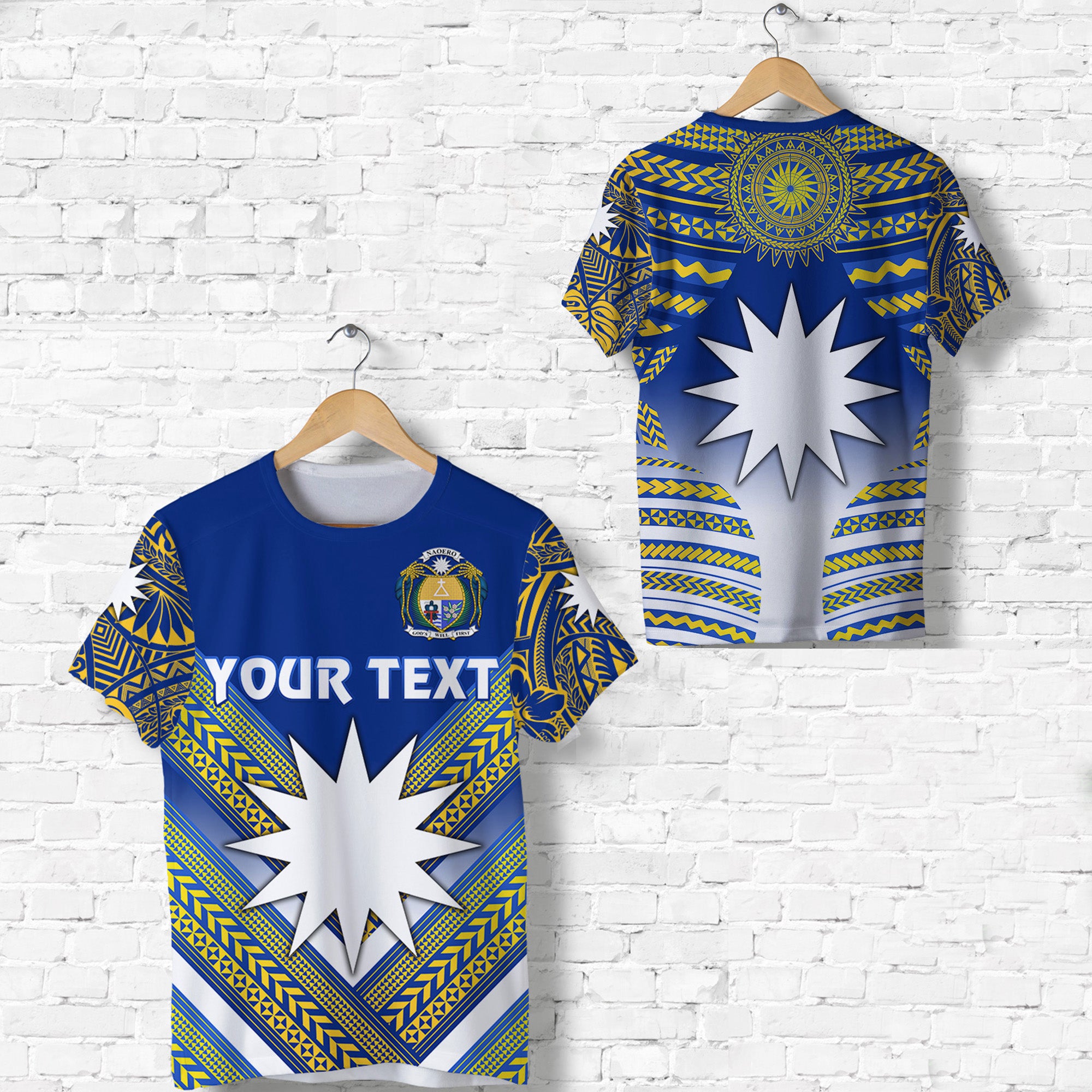 Custom Nauru Polynesian Flag T Shirt Creative Style Blue NO.1 LT8 Unisex Blue - Polynesian Pride