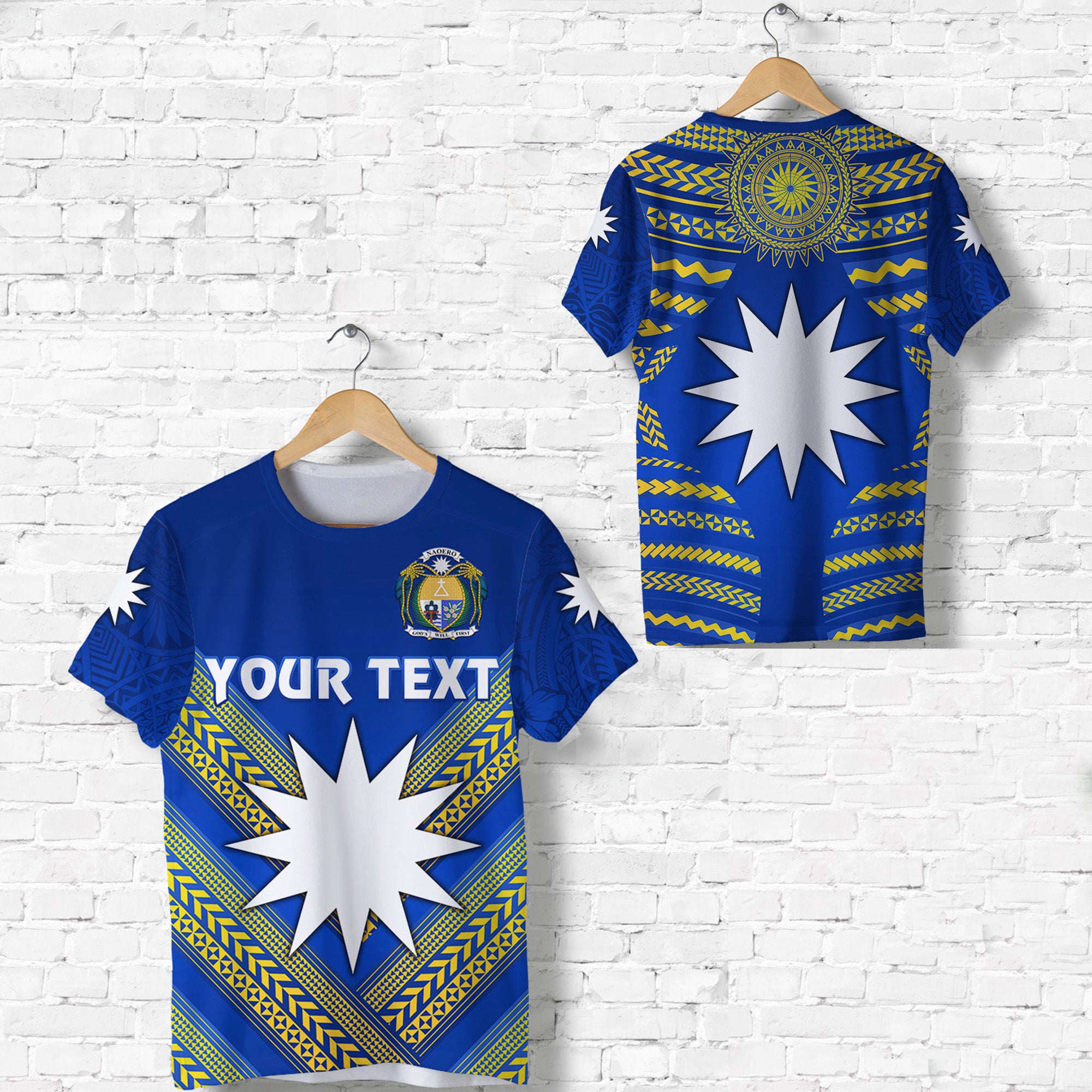 Custom Nauru Polynesian Flag T Shirt Creative Style Blue LT8 Unisex Blue - Polynesian Pride