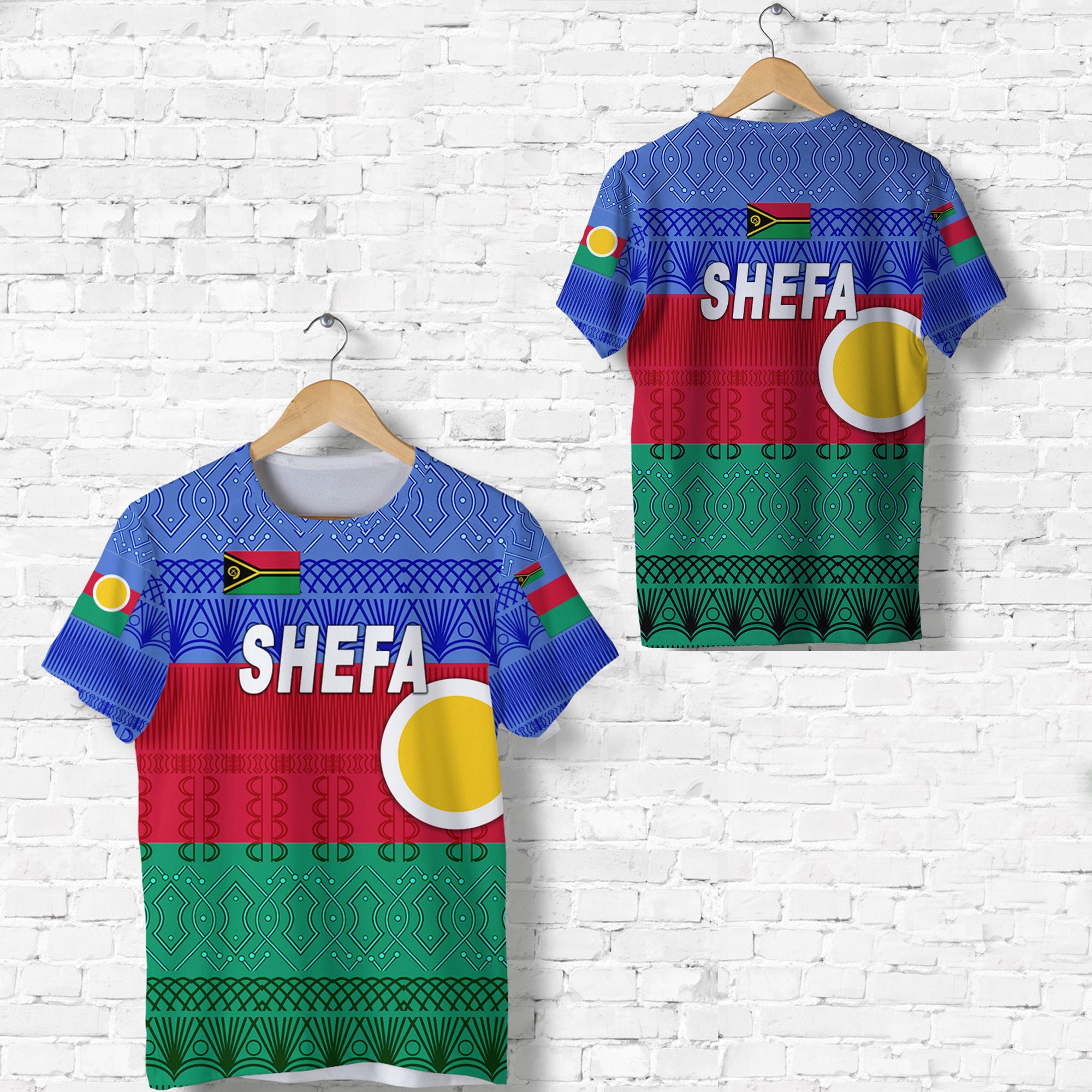 Shefa Province T Shirt Vanuatuan Pattern Traditional Style LT8 Unisex Blue - Polynesian Pride