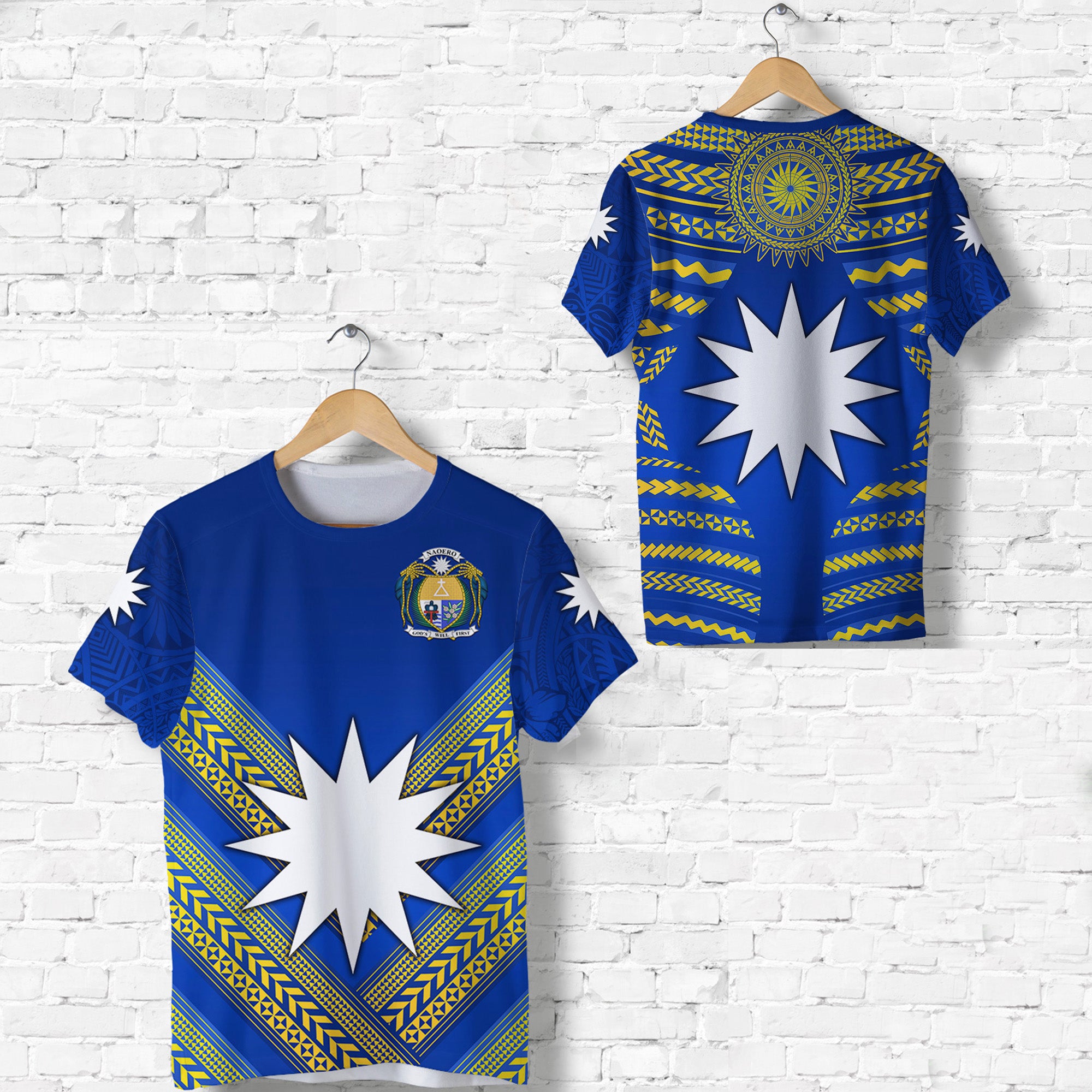 Nauru Polynesian Flag T Shirt Creative Style Blue LT8 Unisex Blue - Polynesian Pride