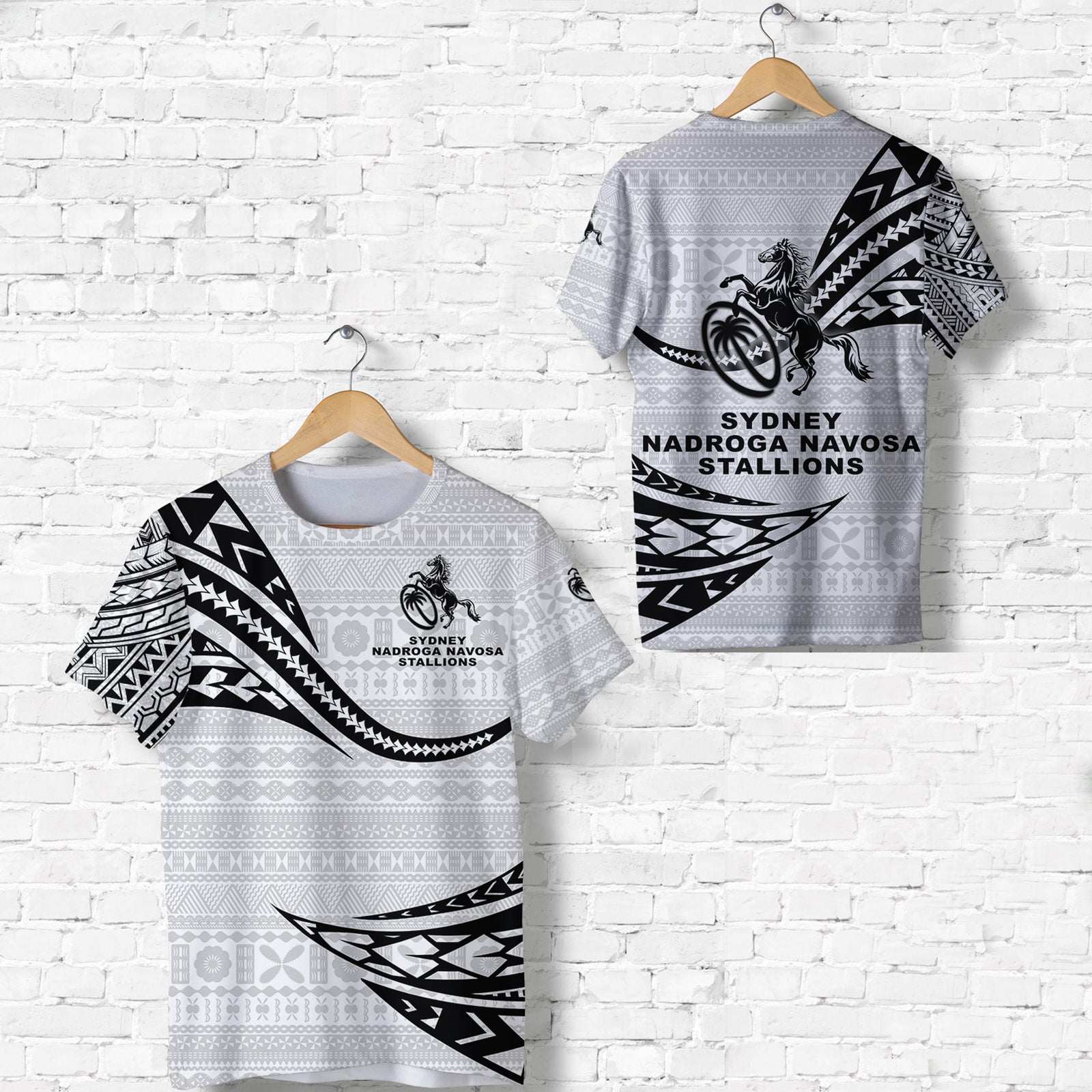 Fiji Rugby T Shirt Sydney Nadroga Navosa Stallions Unique Version White LT8 Unisex White - Polynesian Pride