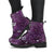 Celticone Women's Leather Boot - Purple Astrology Map Pagan Boots Purple - Polynesian Pride
