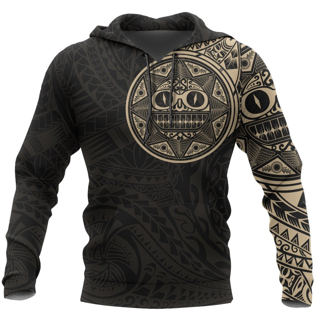 Hoodie Polynesian Tribal Sun Tattoo Style Unisex Gold & Black - Polynesian Pride