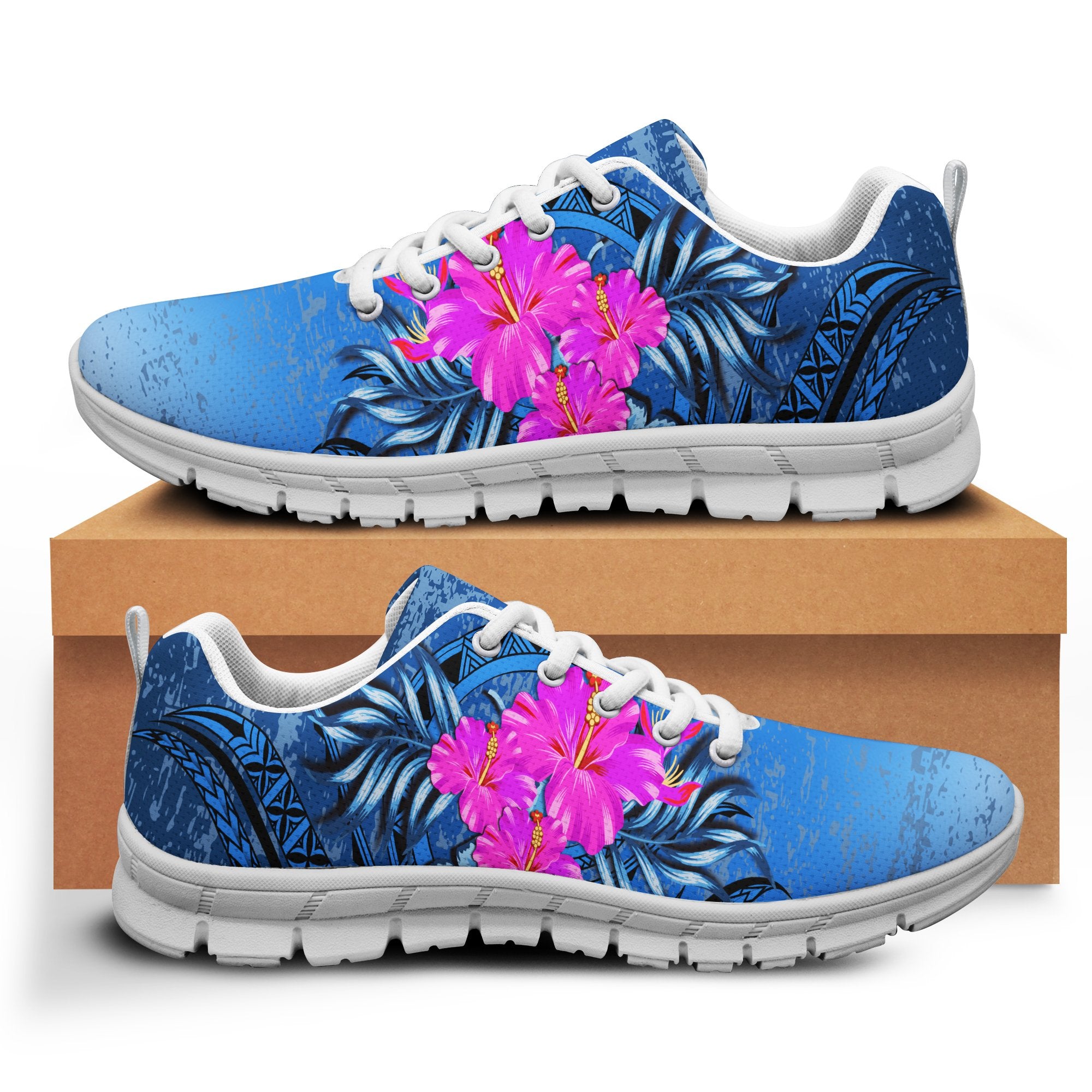 Hawaii Hibiscus Flower Polynesian Sneakers - Jon Style - AH - Polynesian Pride