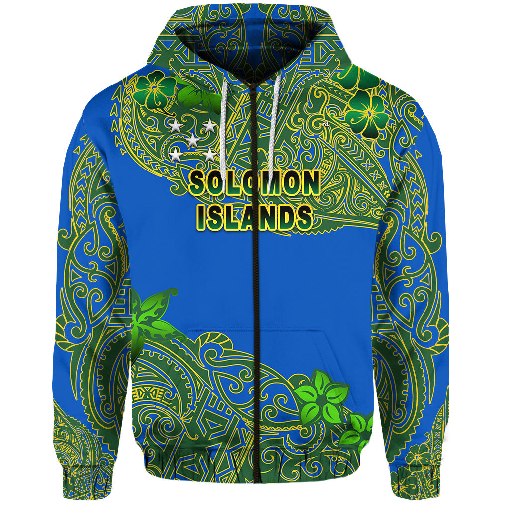 Solomon Islands Zip Hoodie 43rd Independence Anniversary Unique Vibes NO.1 LT8 Unisex Blue - Polynesian Pride