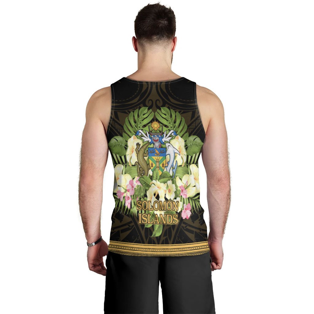 Solomon Islands Men's Tank Top - Polynesian Gold Patterns Collection - Polynesian Pride