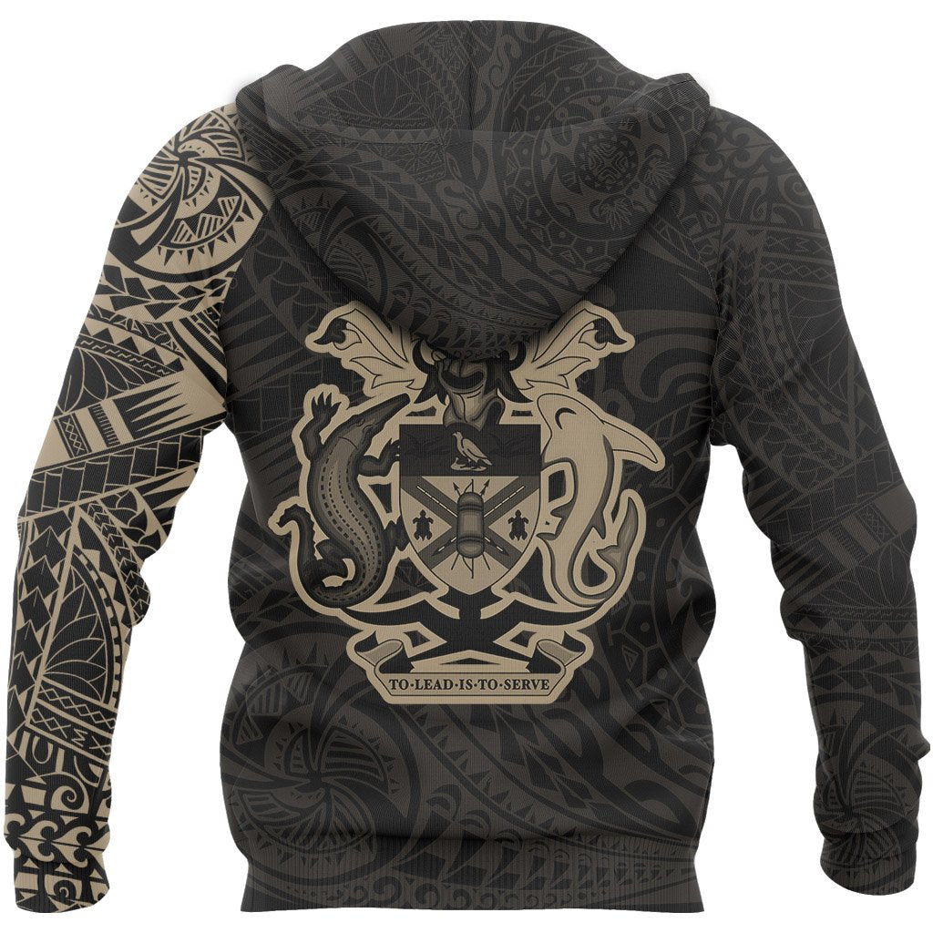 Solomon Hoodie Solomon Coat of Arms Polynesian Tattoo Style - Polynesian Pride