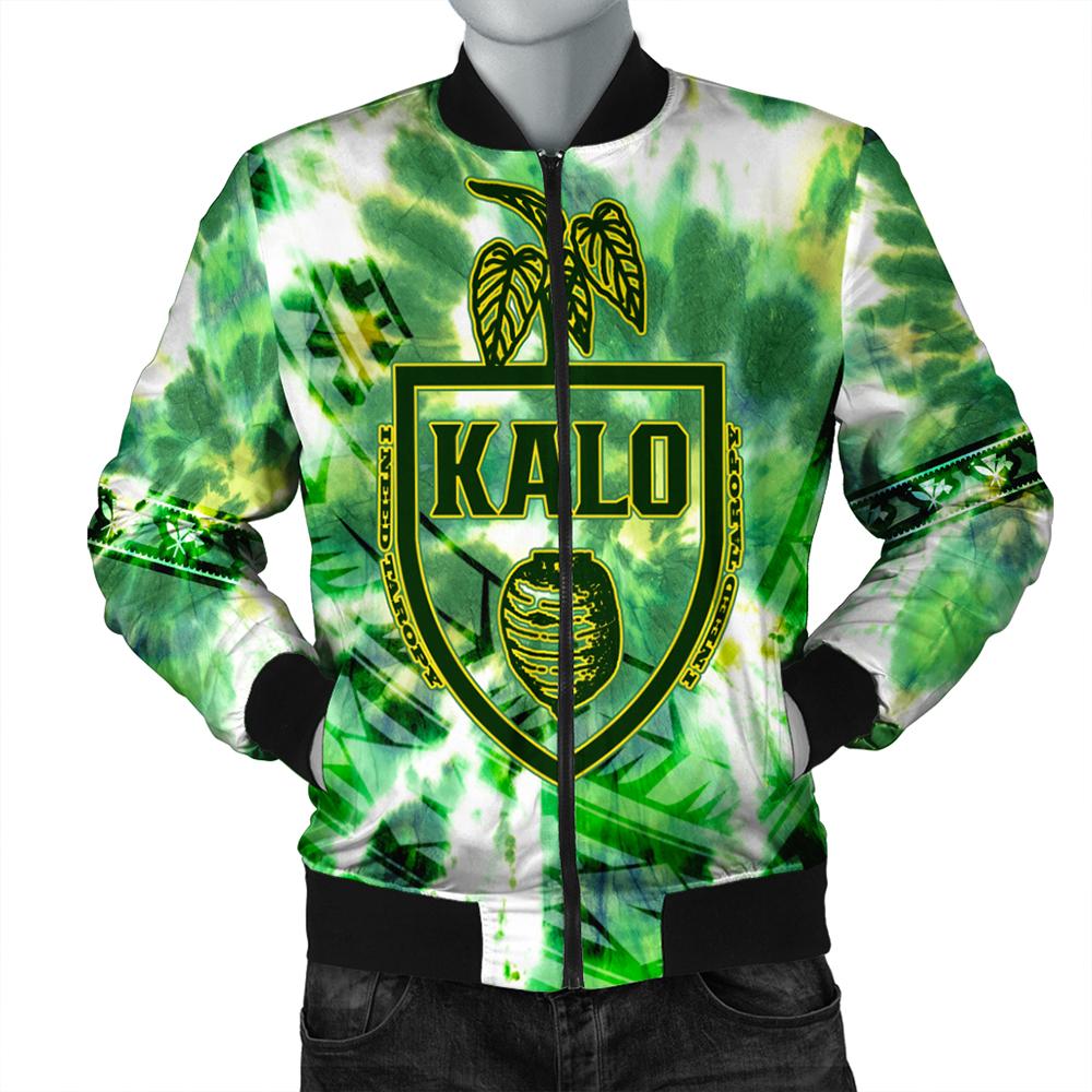 Hawaii Kalo Tie Dye Bomber Jacket - Refresh - AH Green Unisex - Polynesian Pride