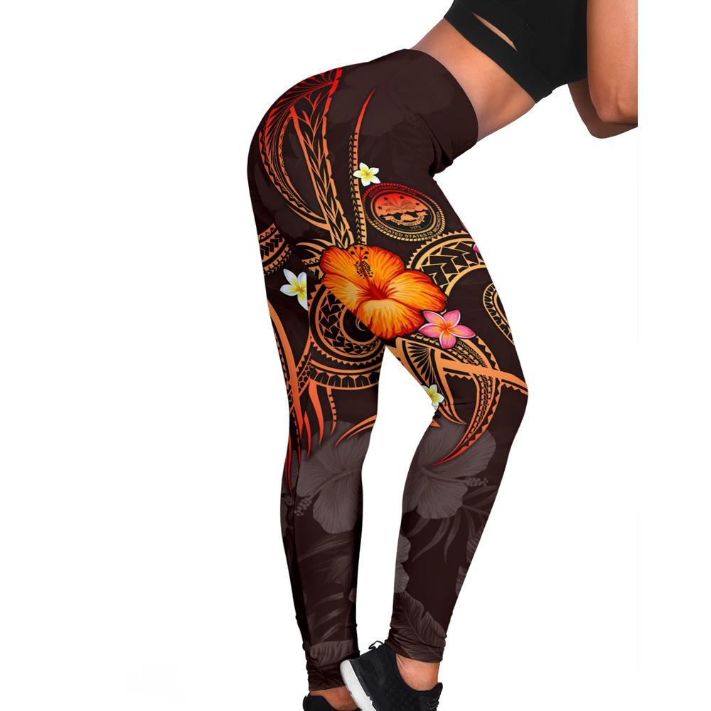 Federated States of Micronesia Polynesian Leggings - Legend of FSM (Red) Red - Polynesian Pride