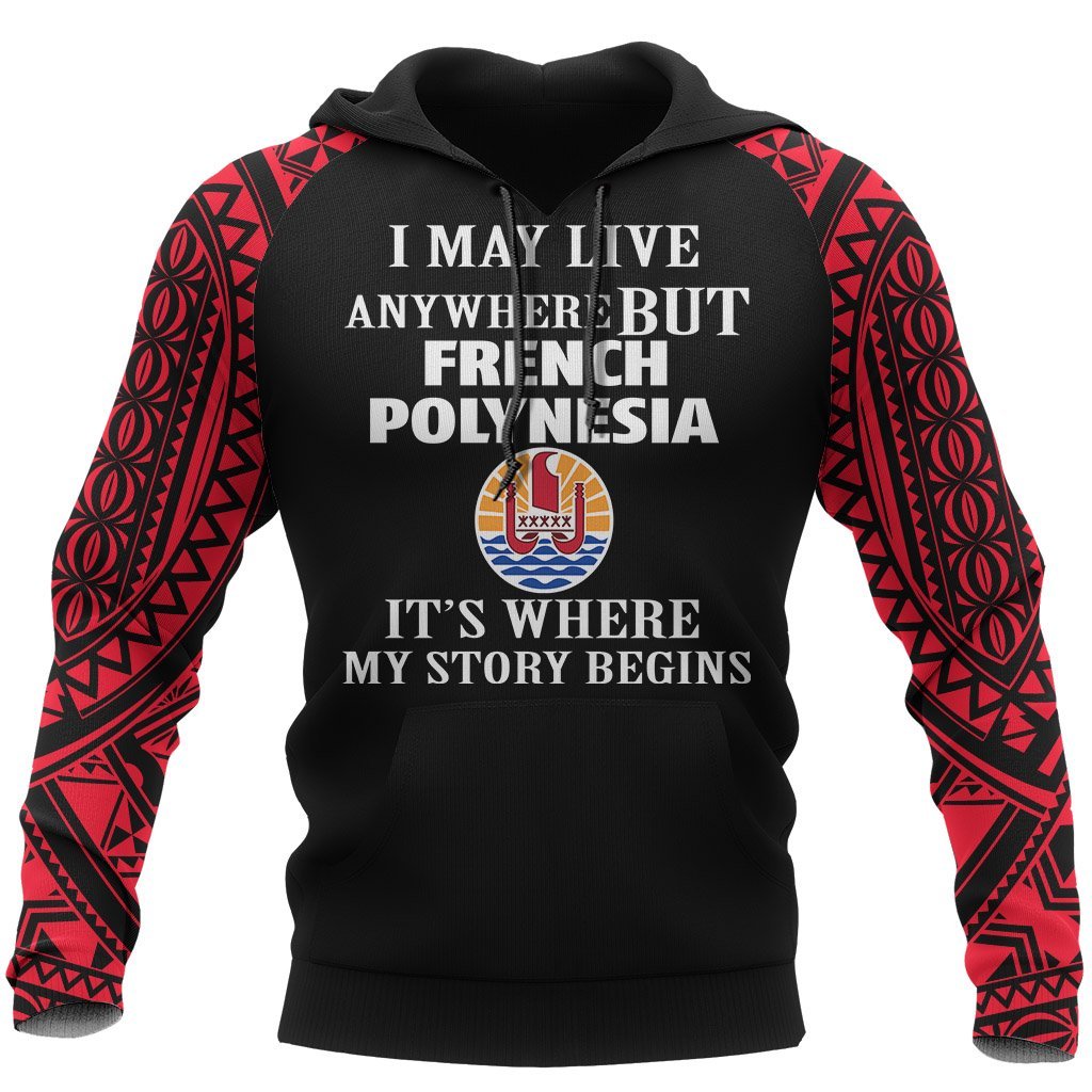 French Polynesia Hoodie French Polynesia Flag Its Where My Story Begins Unisex Black - Polynesian Pride