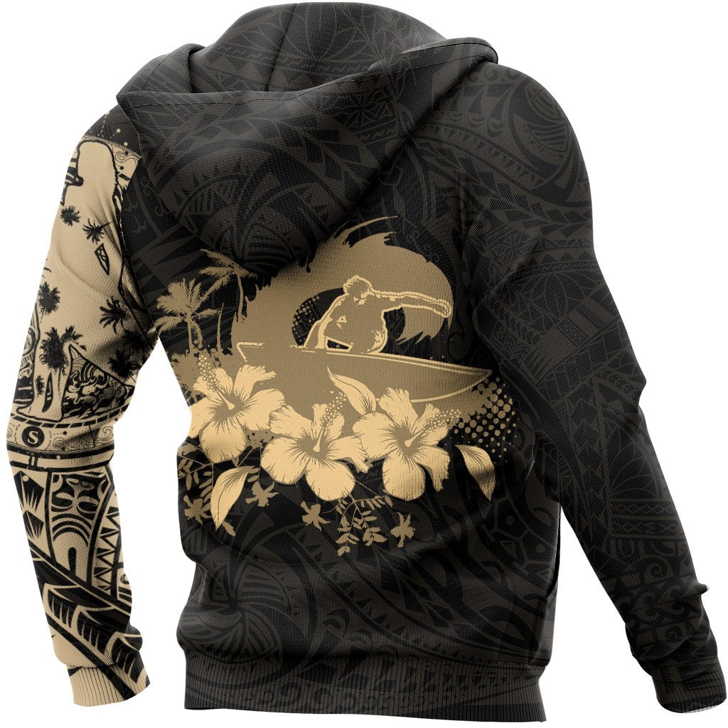 Hoodie Polynesian Surfing Girl Tattoo Style Special - Polynesian Pride