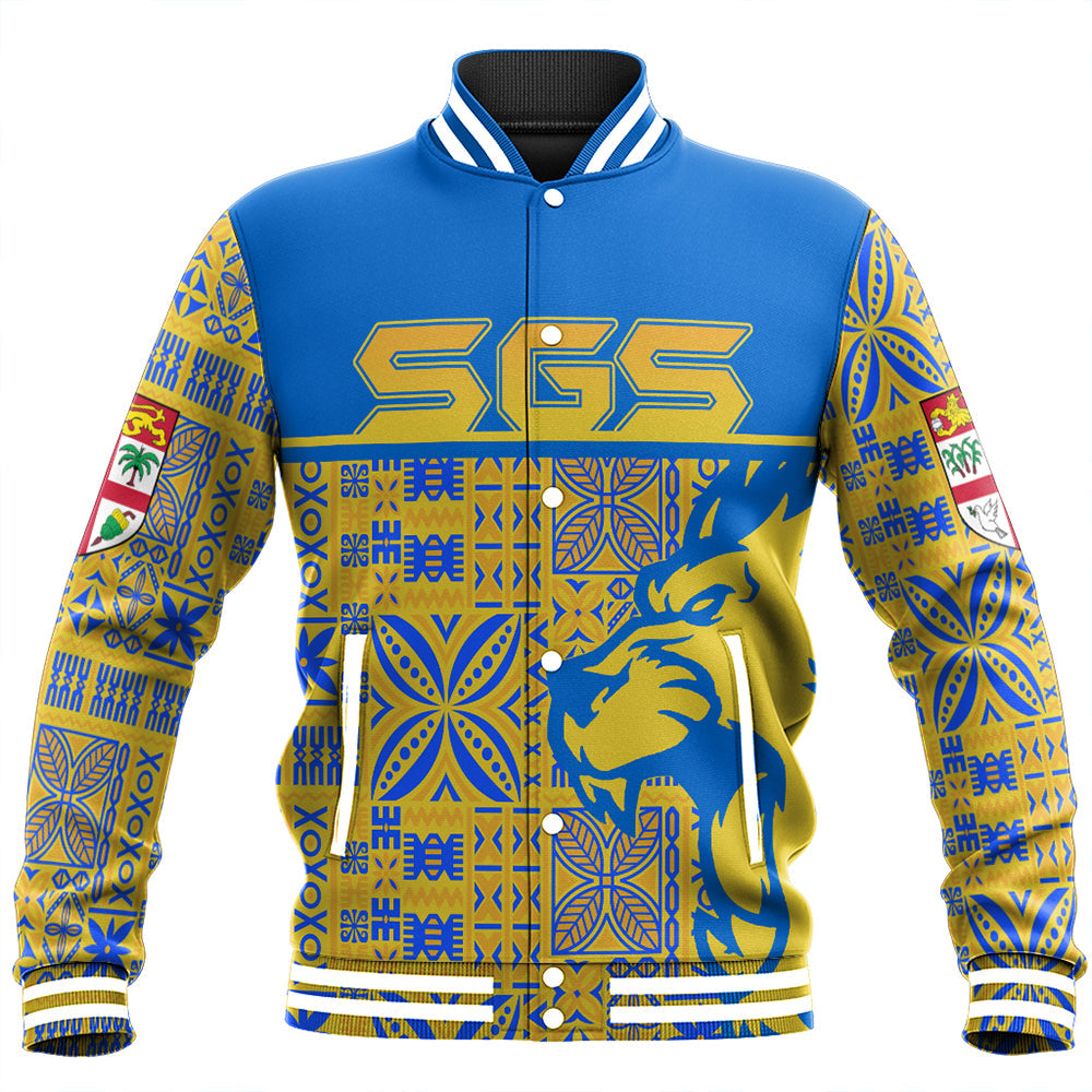 Suva Grammar School Baseball Jacket LT10 Unisex Blue - Polynesian Pride