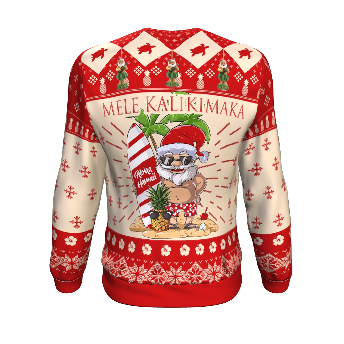 Hawaii Ugly Christmas Sweatshirt - Mele Kalikimaka Santa Claus - Polynesian Pride