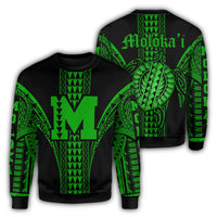 Molokai Island Polynesian Sweatshirt - Comely Style - AH Unisex Green - Polynesian Pride