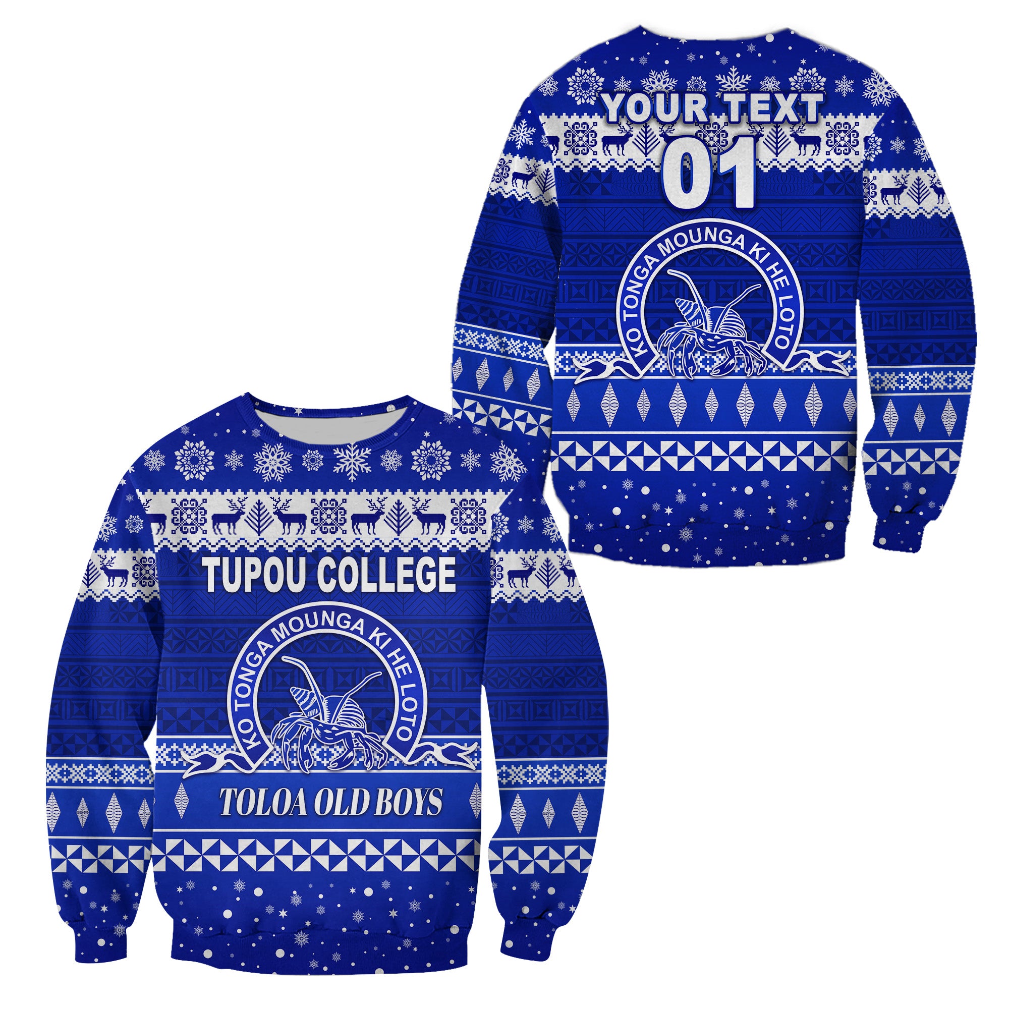 (Custom Personalised) Tupou College Toloa Old Boys Christmas Sweatshirt Simple Style LT8 - Polynesian Pride