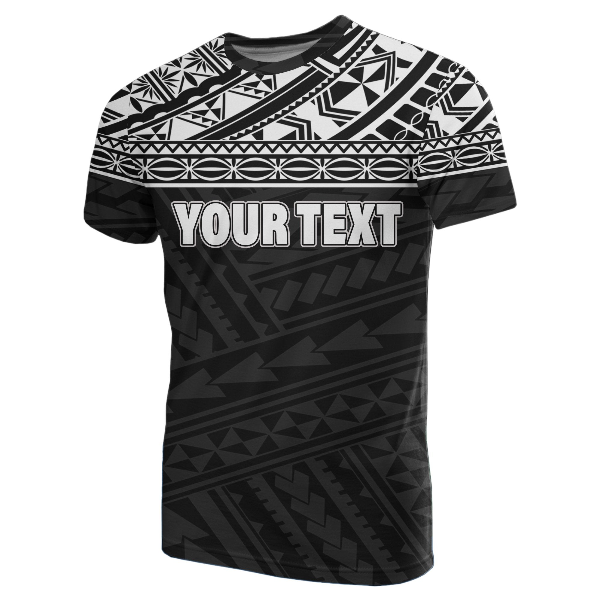Polynesian All Over Custom T Shirt Polynesian Tattoo Style Black Unisex Black - Polynesian Pride