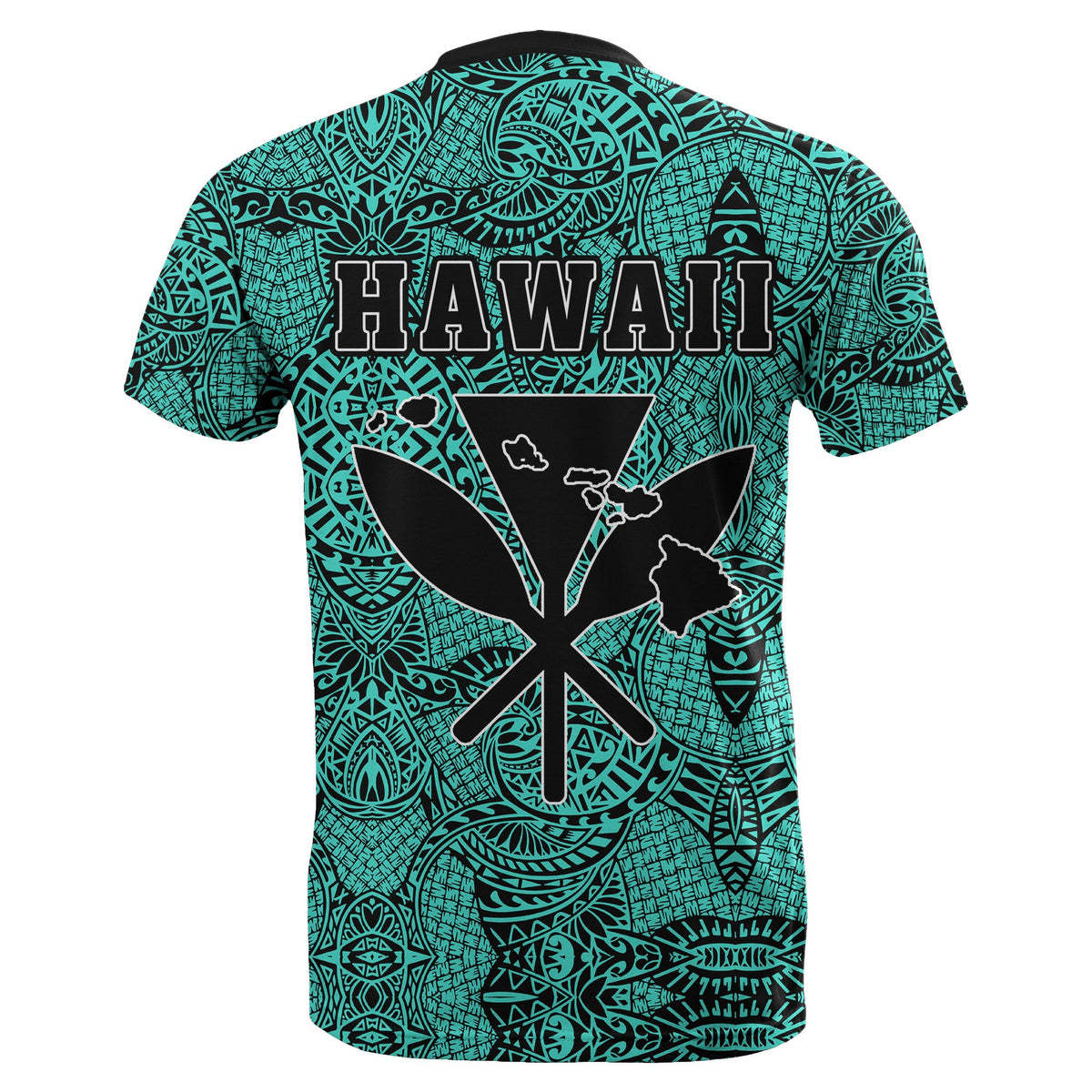 Hawaii Royal King Tatau Turquoise Polynesian T Shirt - Polynesian Pride