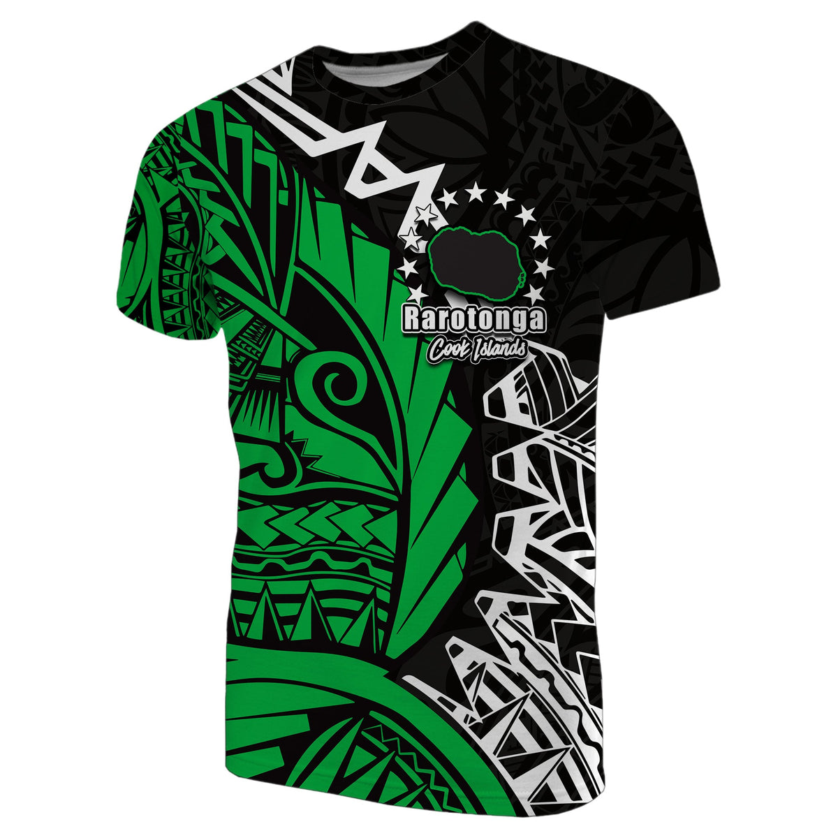 Custom Cook Islands T Shirt Rarotonga Polynesian Style LT6 Green - Polynesian Pride