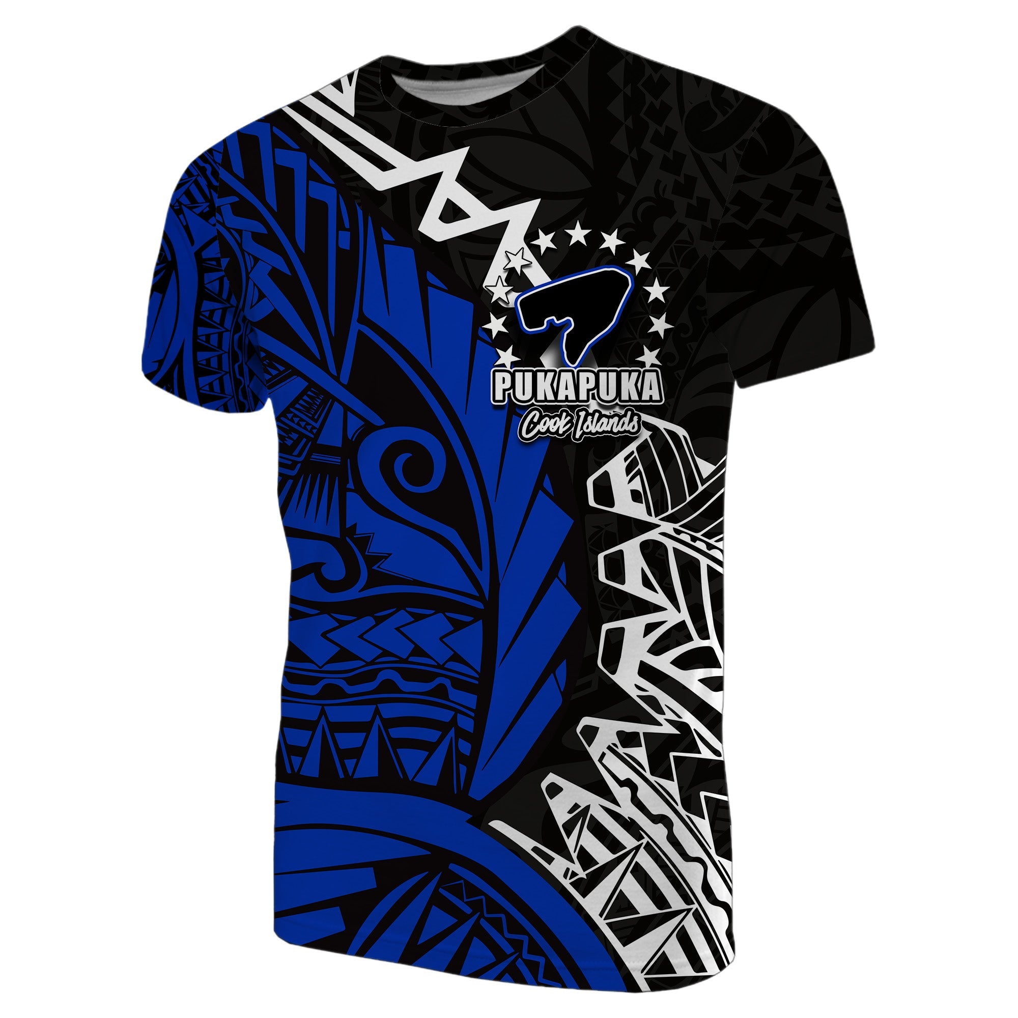 Custom Cook Islands T Shirt Pukapuka Polynesian Style LT6 Blue - Polynesian Pride
