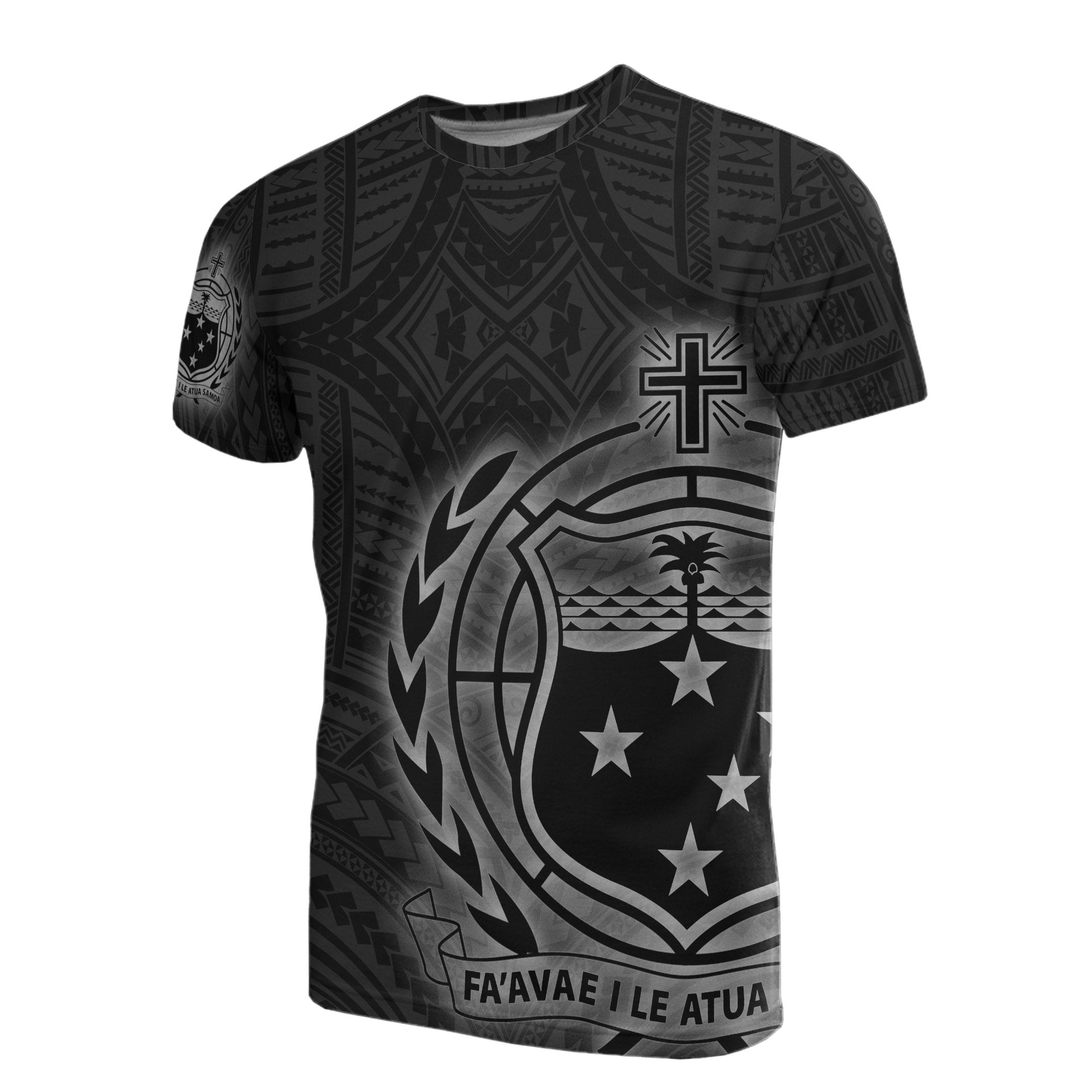 Samoa T Shirt Polynesian Patterns Galaxy Unisex Black - Polynesian Pride