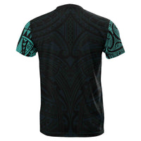 New Zealand T Shirt, Maori Polynesian Tattoo Turquoise - Polynesian Pride