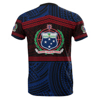 Samoa Rugby Polynesian Patterns T Shirt Blue - Polynesian Pride