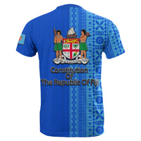 Fiji Constitution Day Half Tapa Patterns T Shirt LT6 - Polynesian Pride
