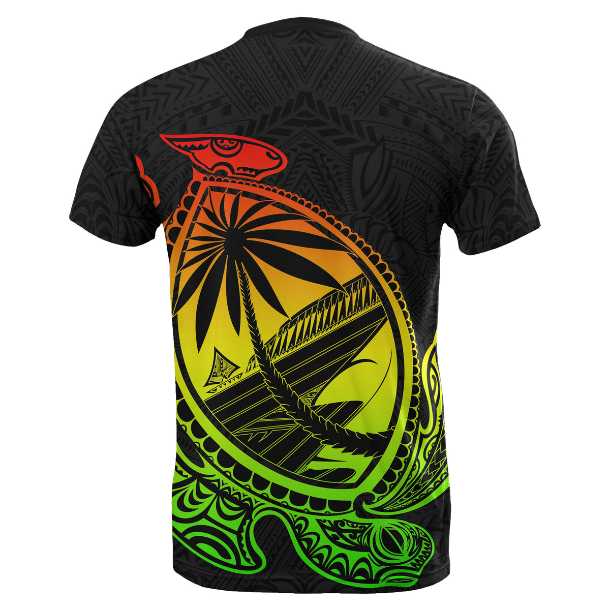 Nukuoro T Shirt Rugby Version Turtle Polynesian Rasta Nukuoro Atoll LT6 - Polynesian Pride