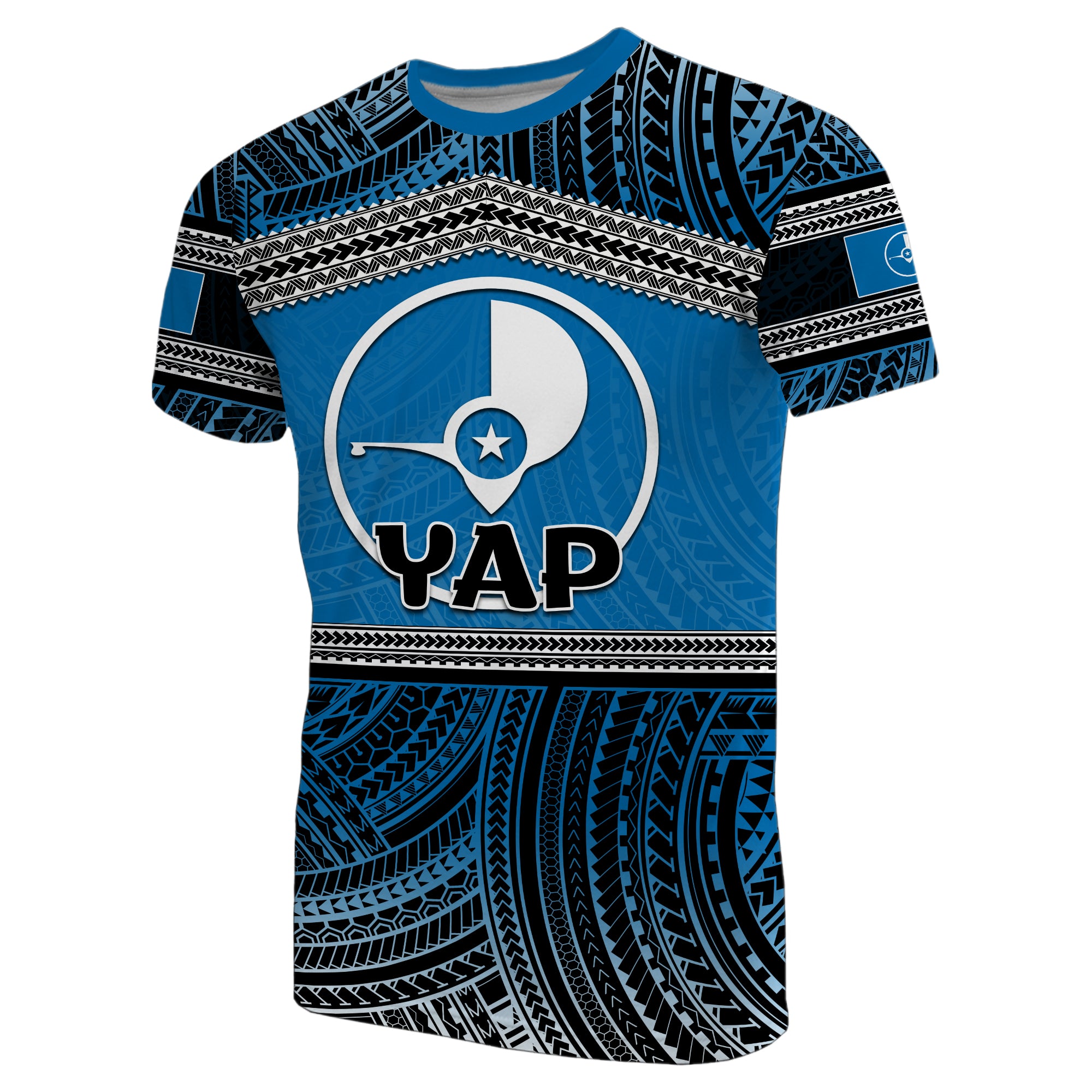 Custom Yap T Shirt Polynesian Patterns LT6 Unisex Blue - Polynesian Pride