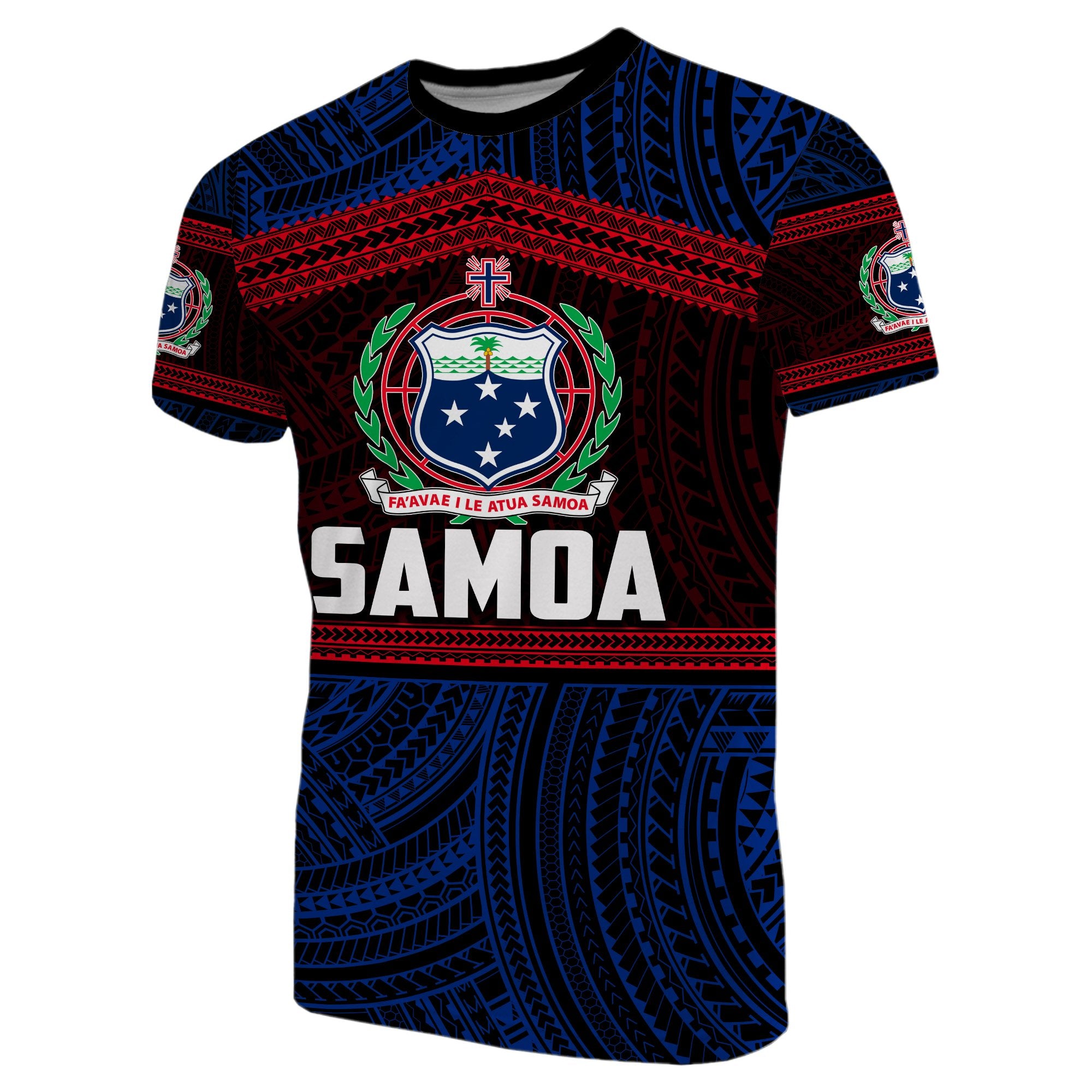 Custom Samoa Rugby Polynesian Patterns T Shirt Blue Unisex Blue - Polynesian Pride