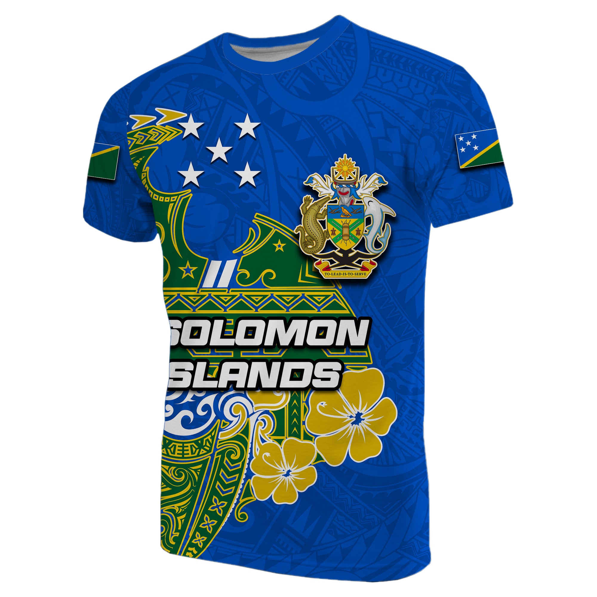 Custom Solomon Islands Independence 44th Melanesia Tattoo T Shirt LT6 Unisex Blue - Polynesian Pride