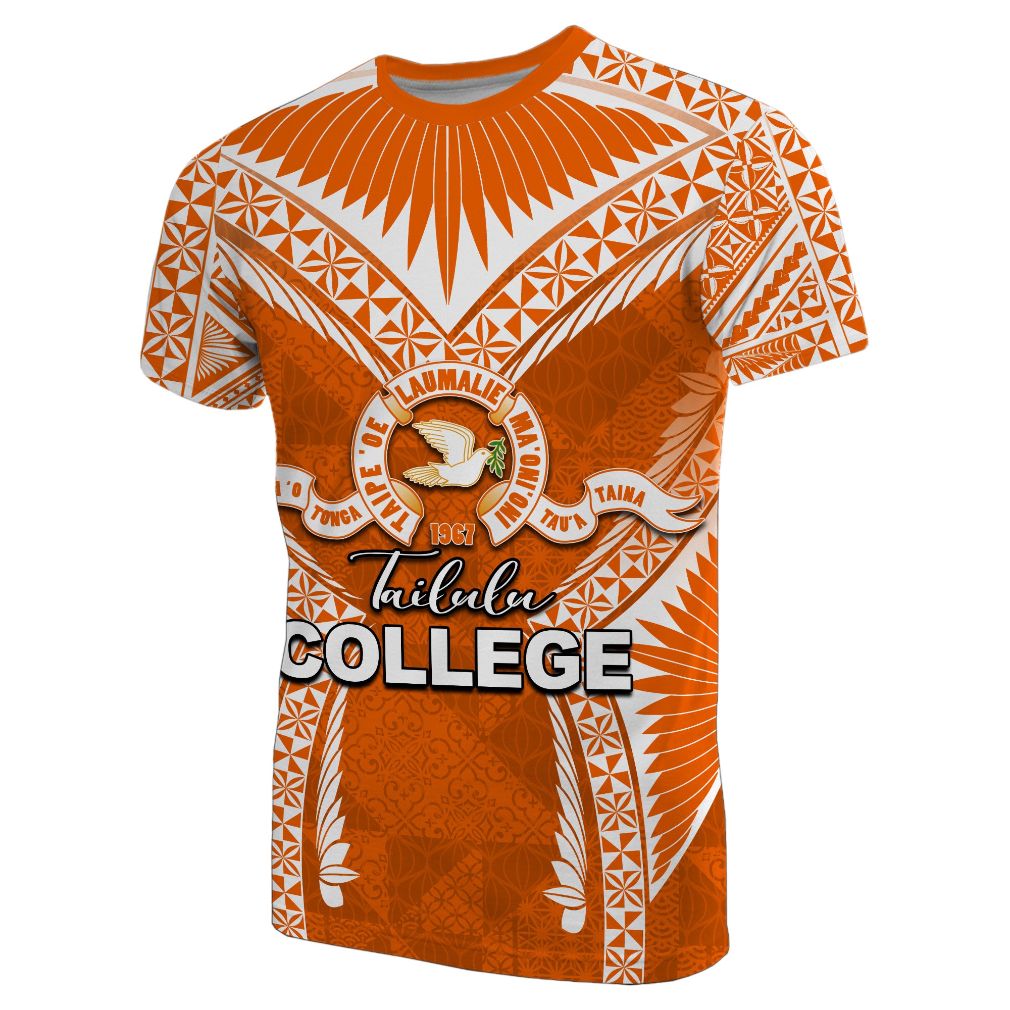 Custom Tailulu College T Shirt Orange Style LT6 Unisex Orange - Polynesian Pride